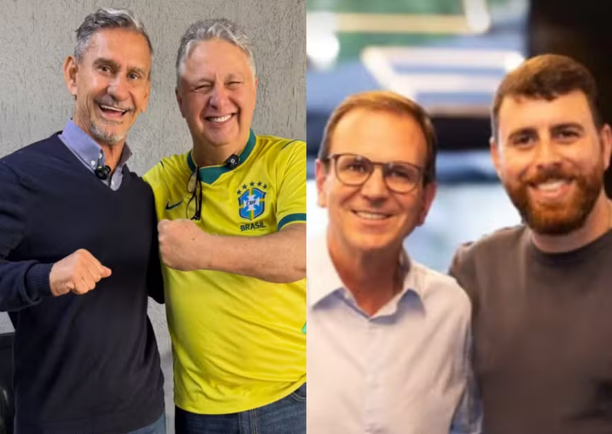 Coronel Venâncio Moura (DC) e Garotinho (Republicanos); Eduardo Paes (PSD) e Renato Cozzolino (DC) — Foto: Reprodução/Instagram
