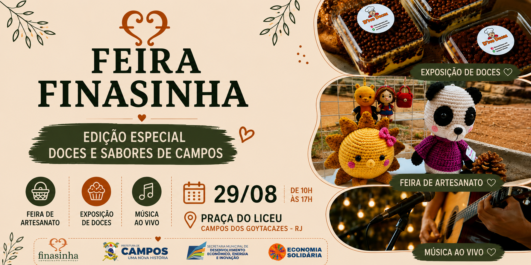 Feira Finasinha Artesanato Cultural promove edição especial na Praça do Liceu, em Campos