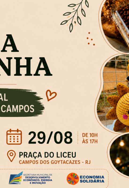 Feira Finasinha Artesanato Cultural promove edição especial na Praça do Liceu, em Campos